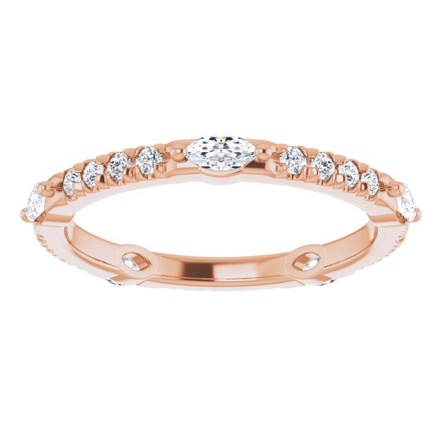 0.80 ct. Prong Set Marquise & Round Diamond Eternity Band-VIRABYANI